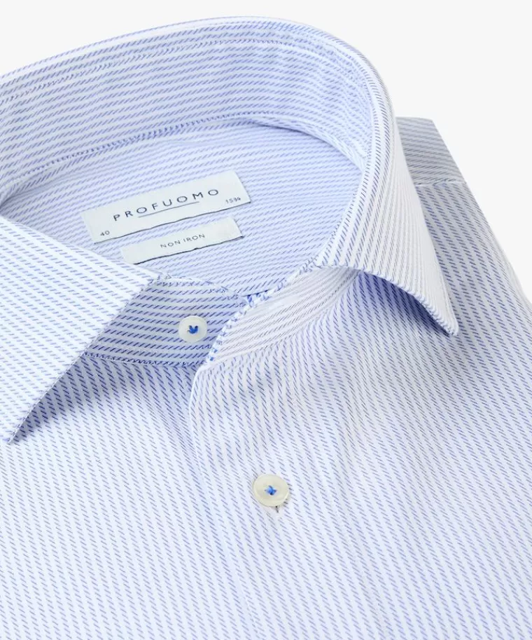 Profuomo streep overhemd Blauw Cheap