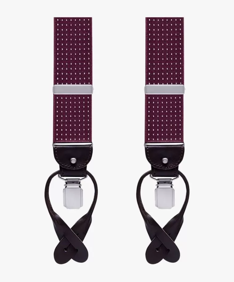 Profuomo Bordeaux pindot bretels Wijnrood New