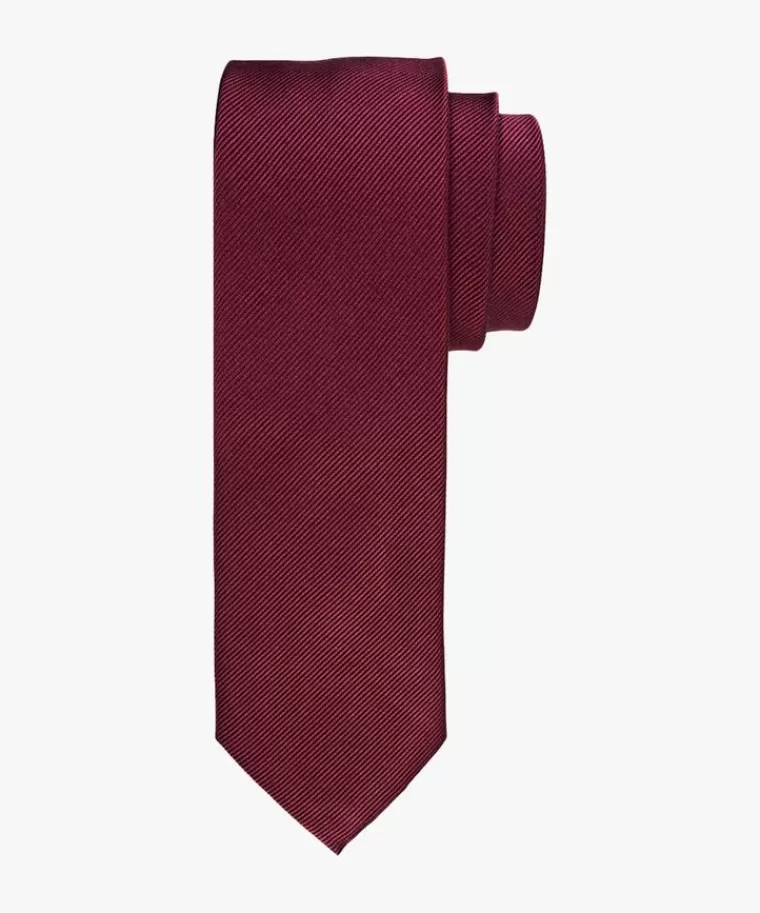 Profuomo Bordeaux zijden das Wijnrood New
