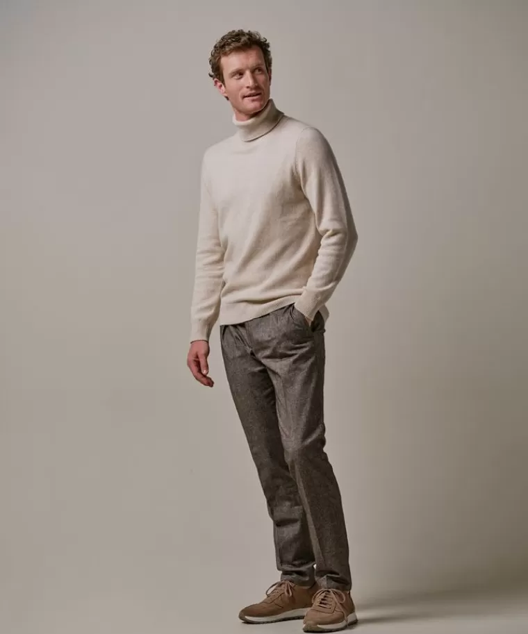 Profuomo Bruine katoen flanel slim fit sportcord DonkerBruin Clearance
