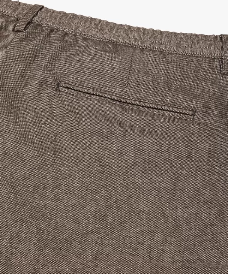 Profuomo Bruine katoen flanel slim fit sportcord DonkerBruin Clearance