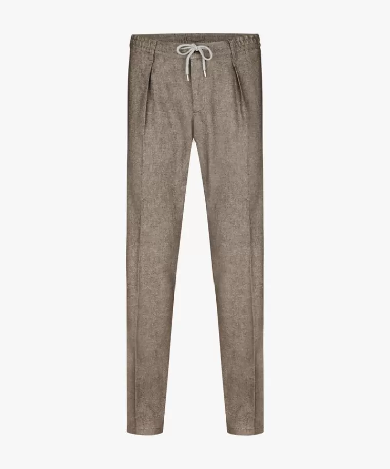 Profuomo Bruine katoen flanel slim fit sportcord DonkerBruin Clearance