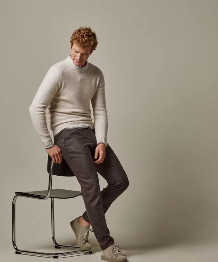 Profuomo Bruine wol flanel slim fit sportcord DonkerBruin Cheap