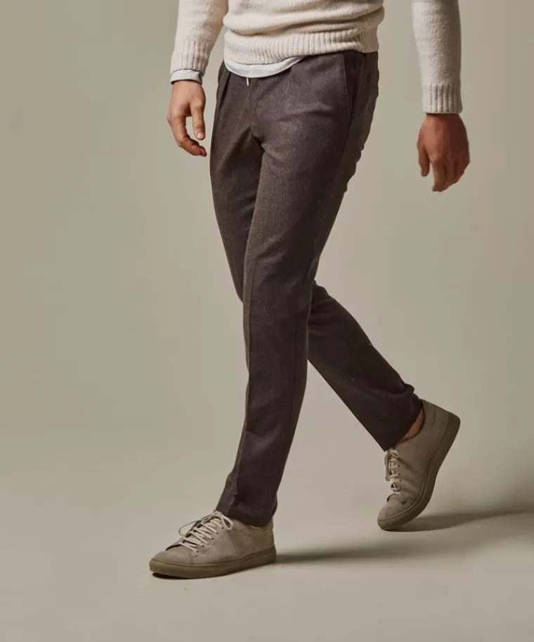 Profuomo Bruine wol flanel slim fit sportcord DonkerBruin Cheap