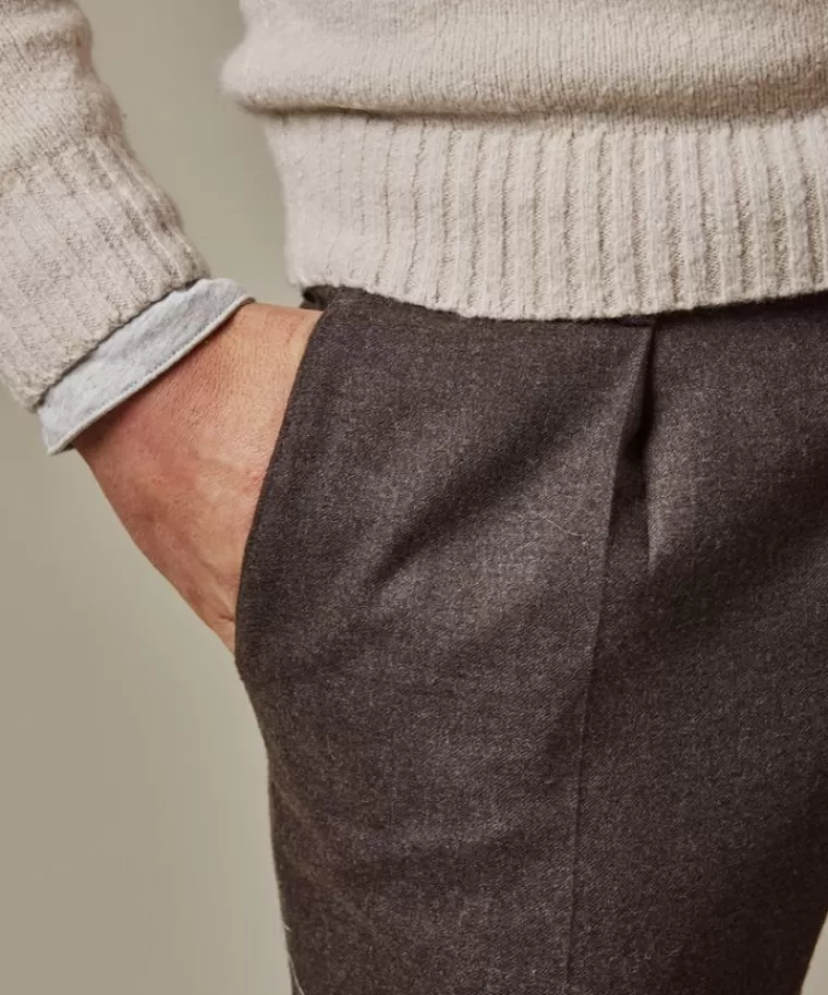Profuomo Bruine wol flanel slim fit sportcord DonkerBruin Cheap