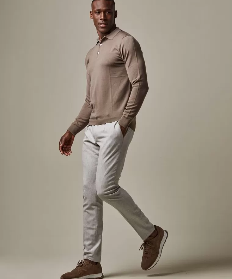 Profuomo Grijze wol flanel slim fit sportcord Lichtgrijs Hot