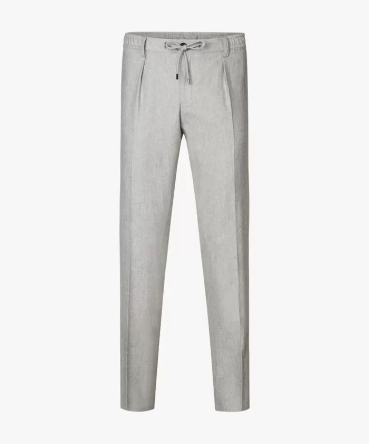 Profuomo Grijze wol flanel slim fit sportcord Lichtgrijs Hot