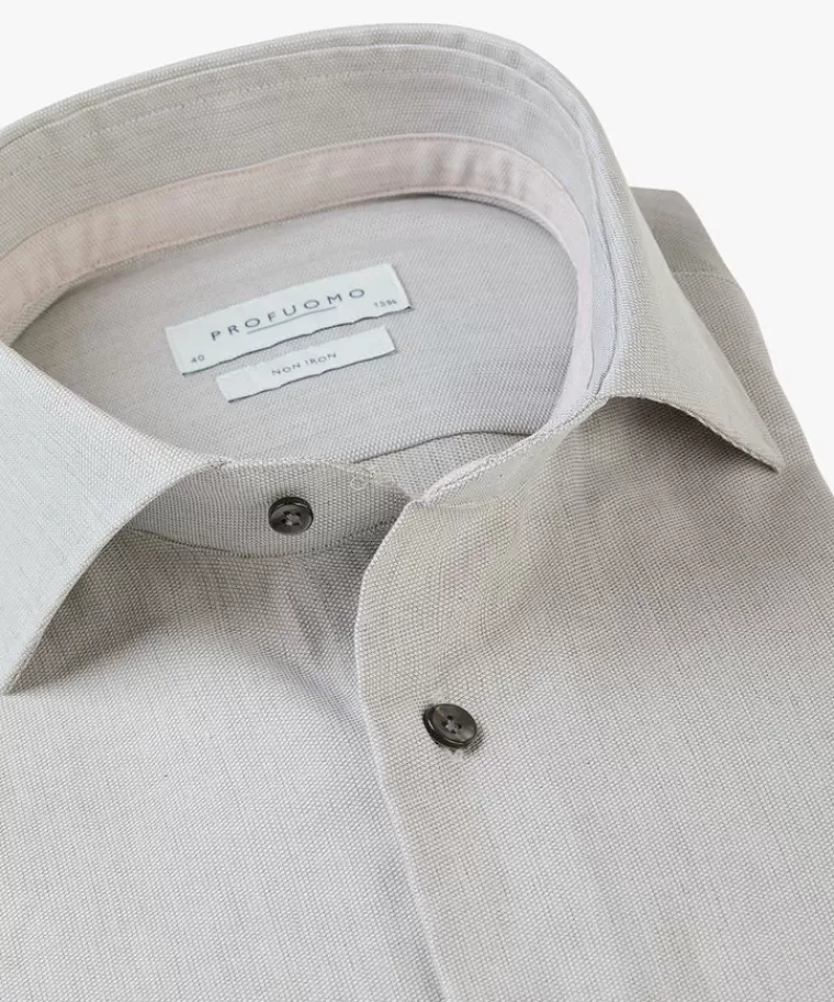 Profuomo Groene dobby overhemd Extra LM Midgroen Store
