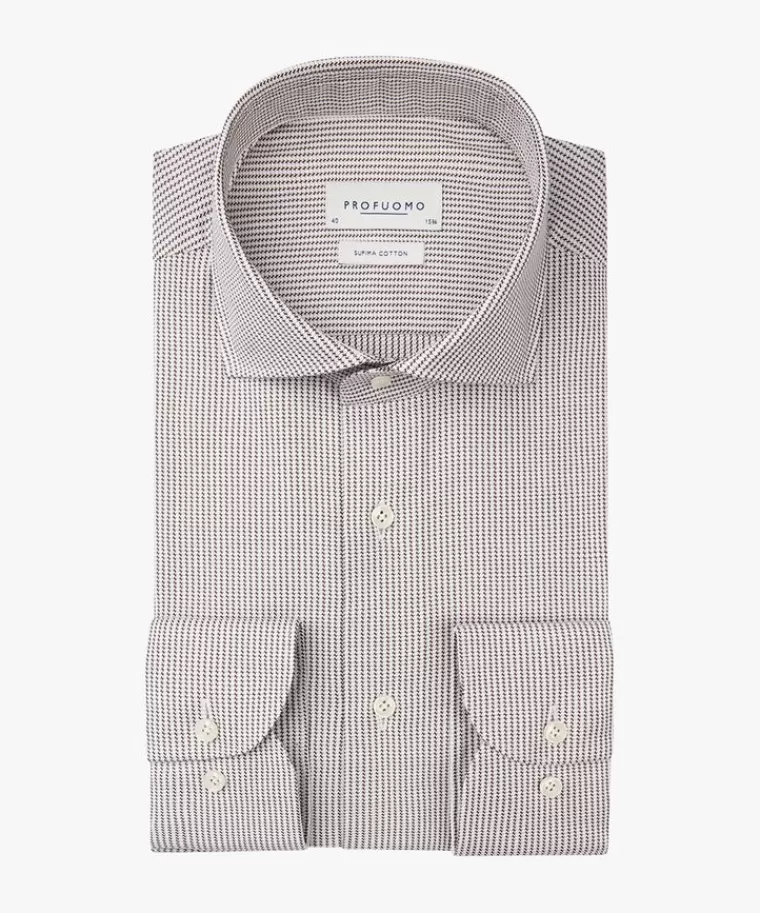 Profuomo Groene Supima dobby overhemd Midbruin Best