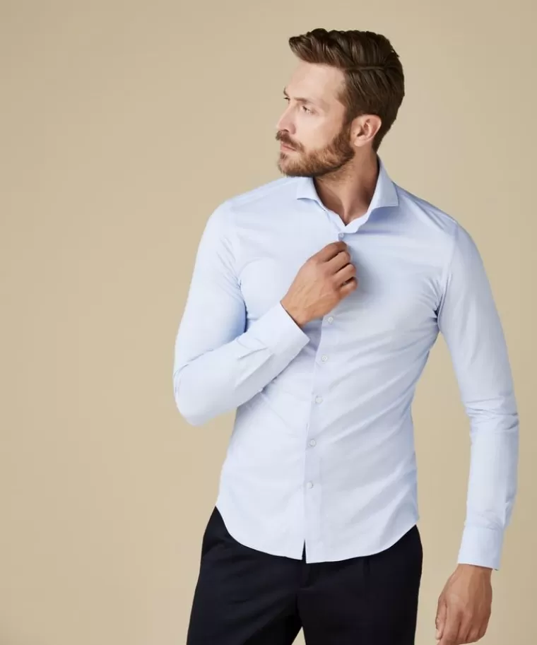 Profuomo Licht Japanese knitted overhemd Blauw Store