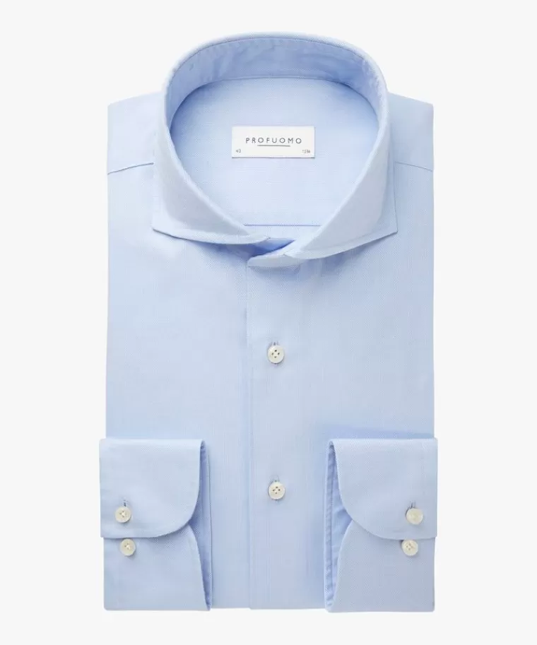 Profuomo Licht oxford overhemd Blauw Flash Sale