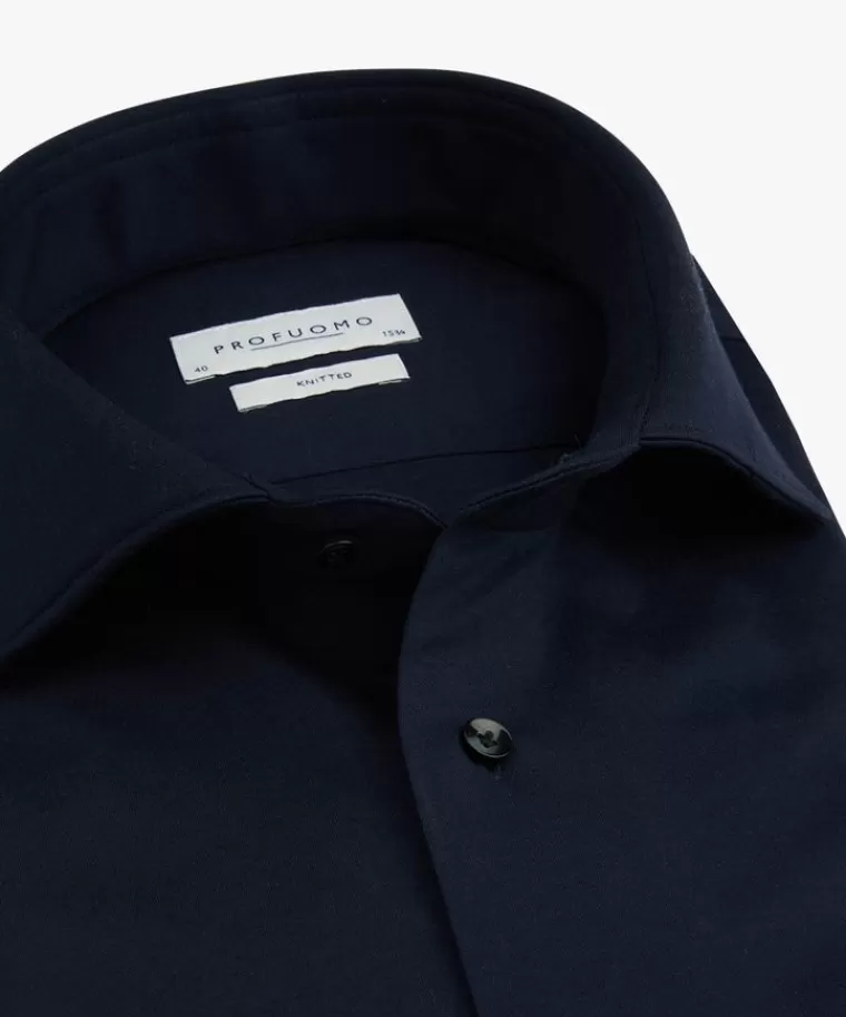 Profuomo single jersey knitted shirt Navy Outlet