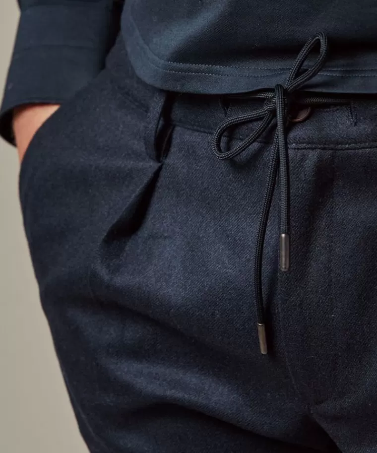 Profuomo wol flanel slim fit sportcord Navy Sale
