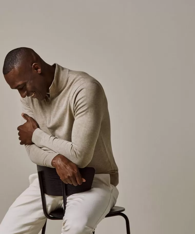 Profuomo Sand luxury basic half zip Zand Outlet