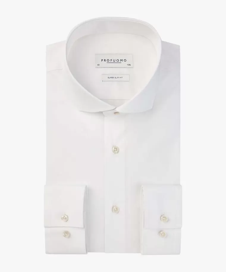 Profuomo super slim-fit stretch overhemd Wit Cheap