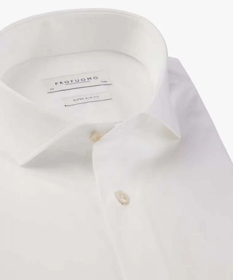 Profuomo super slim-fit stretch overhemd Wit Cheap